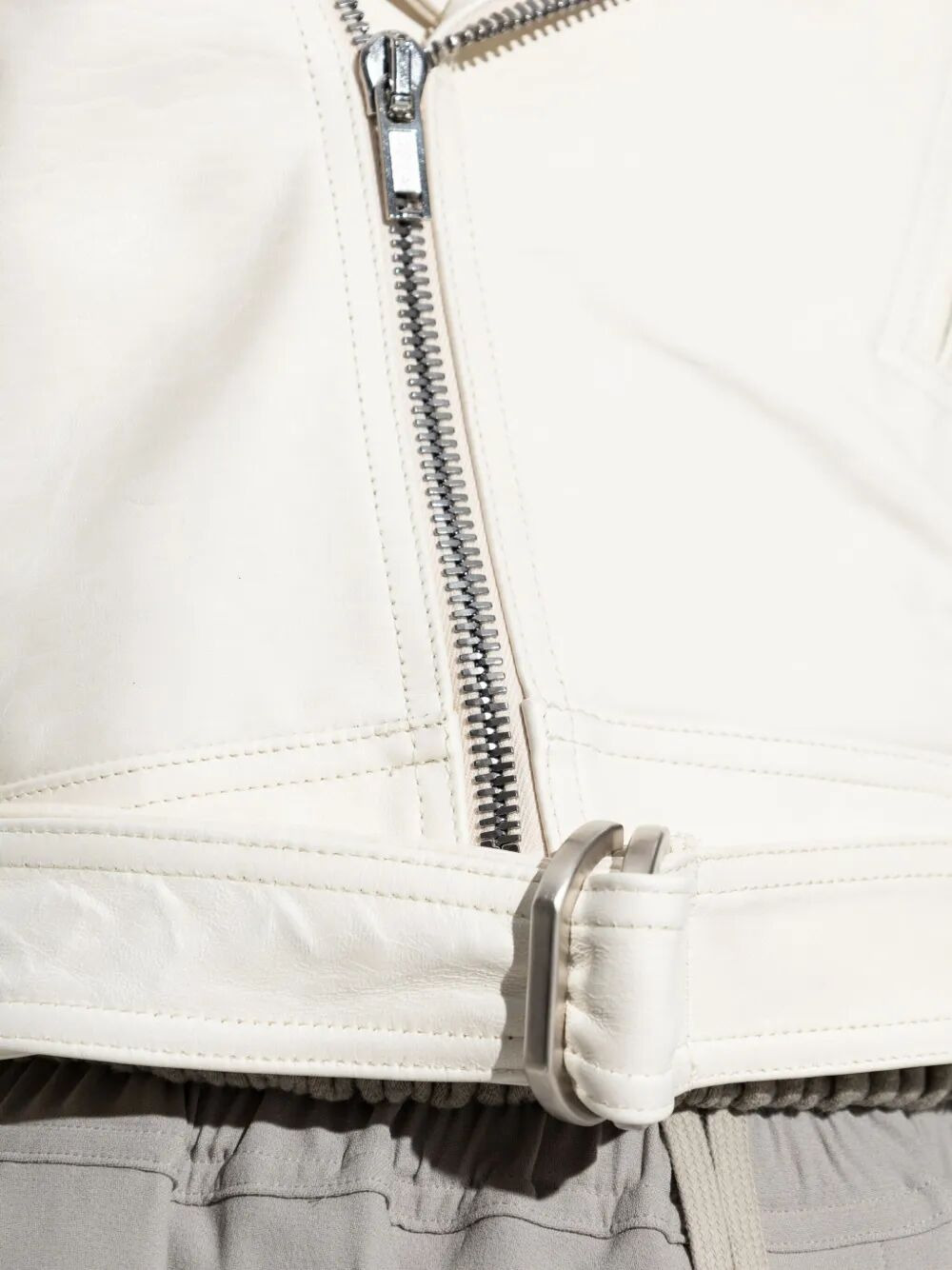 Rick Owens Women Cropped "Luke" S Stooges Leather Jacket - 5