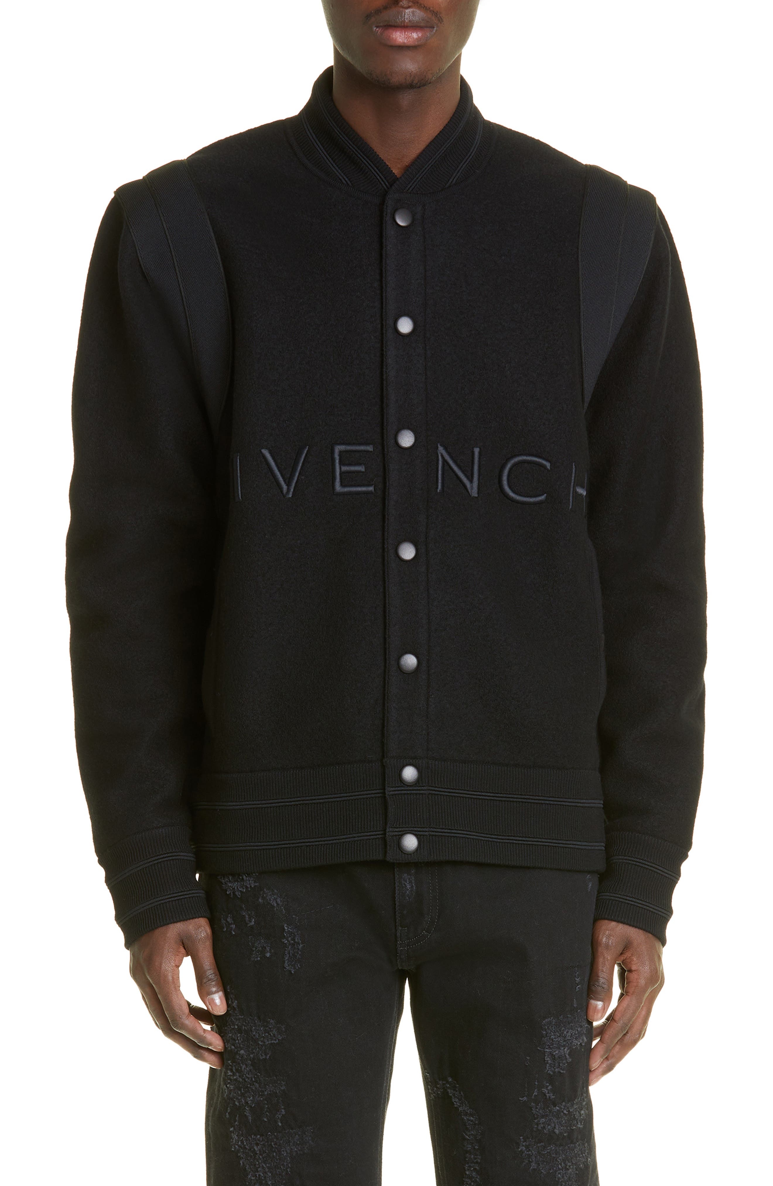 Logo Virgin Wool Bomber Jacket - 1