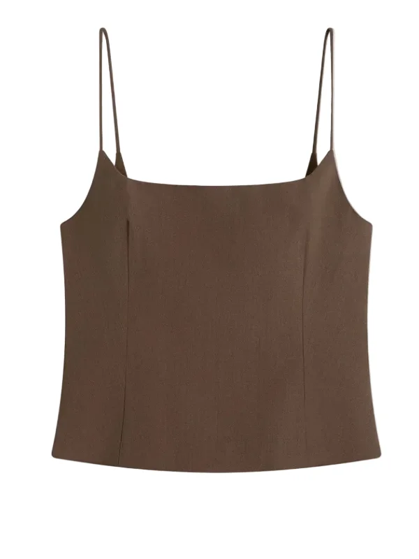 Silk Canvas Cami in Mud - 1