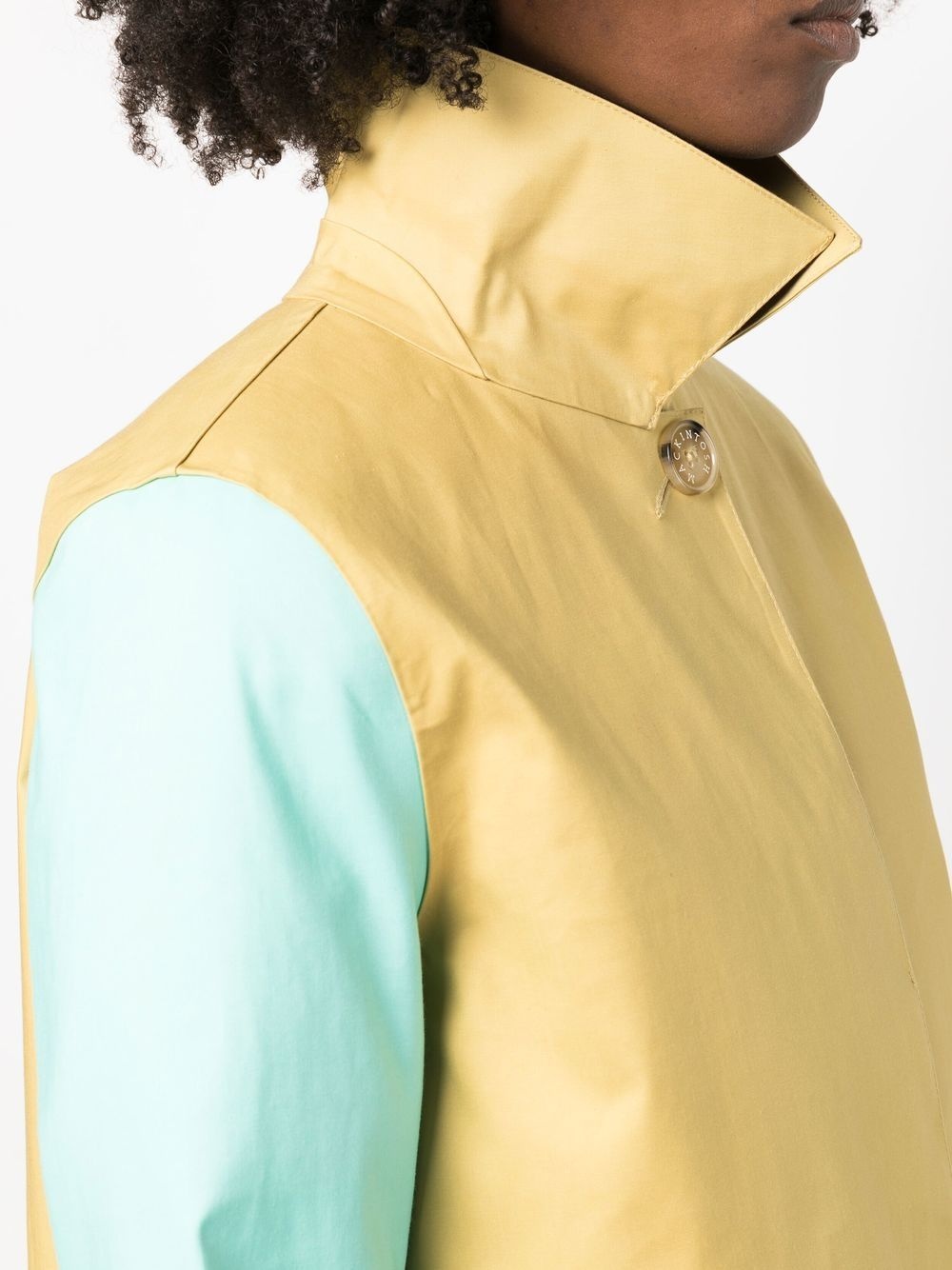 colour-block cotton coat - 5