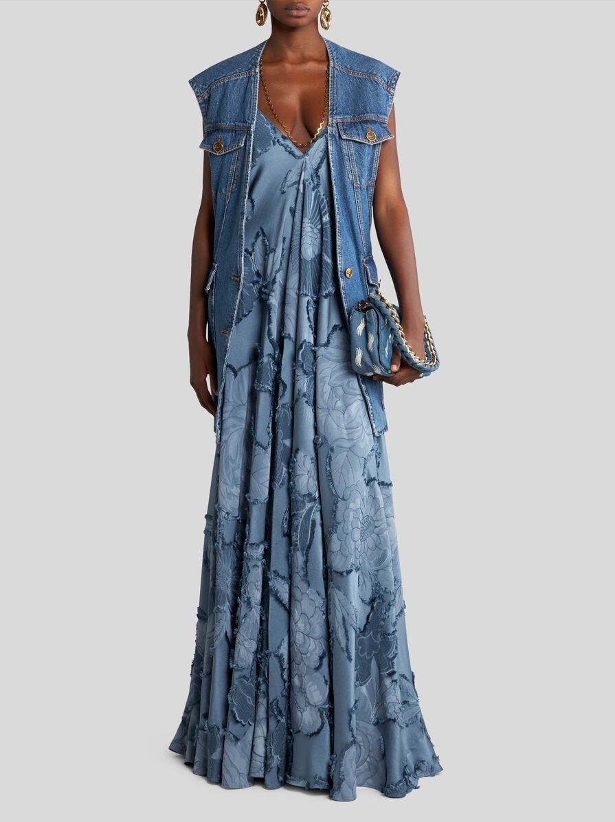 DENIM WAISTCOAT WITH BELT - 2