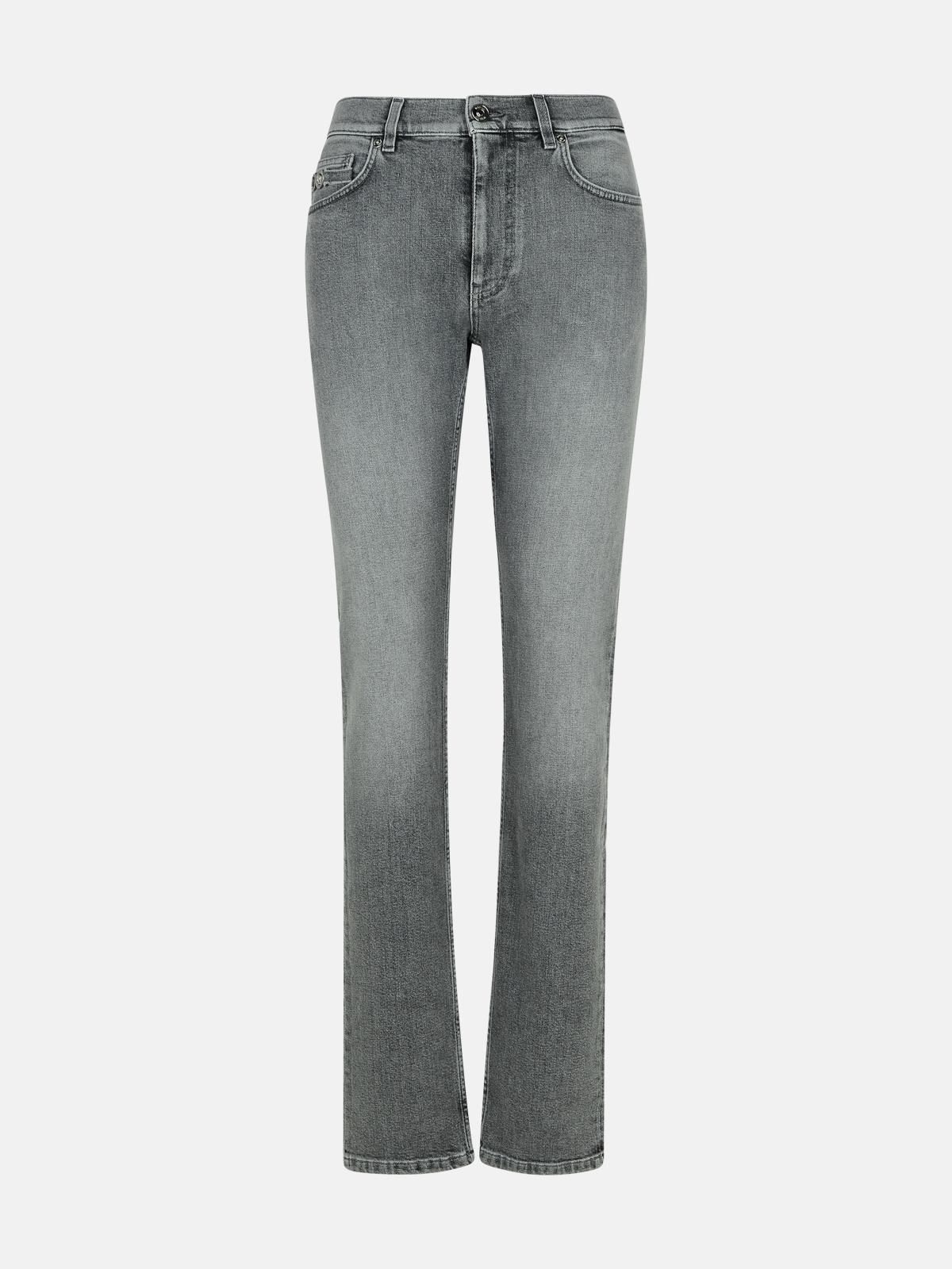 GRAY COTTON JEANS - 1