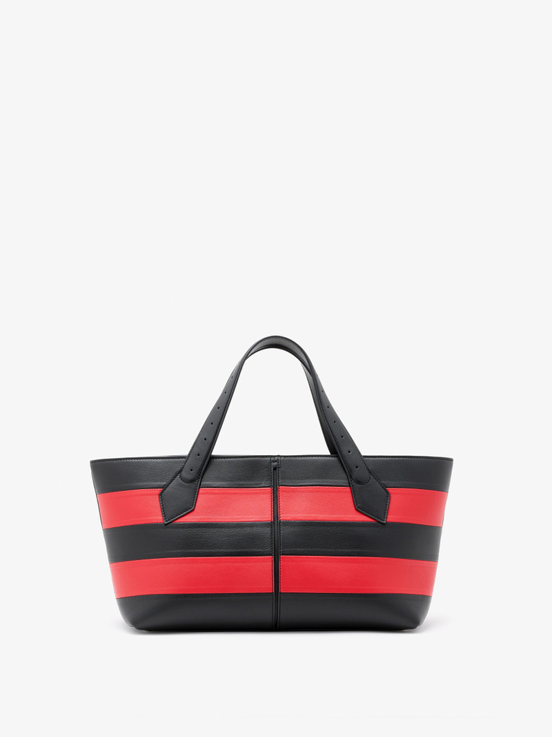 East West Chelsea Tote in Striped Nappa Plonge 4