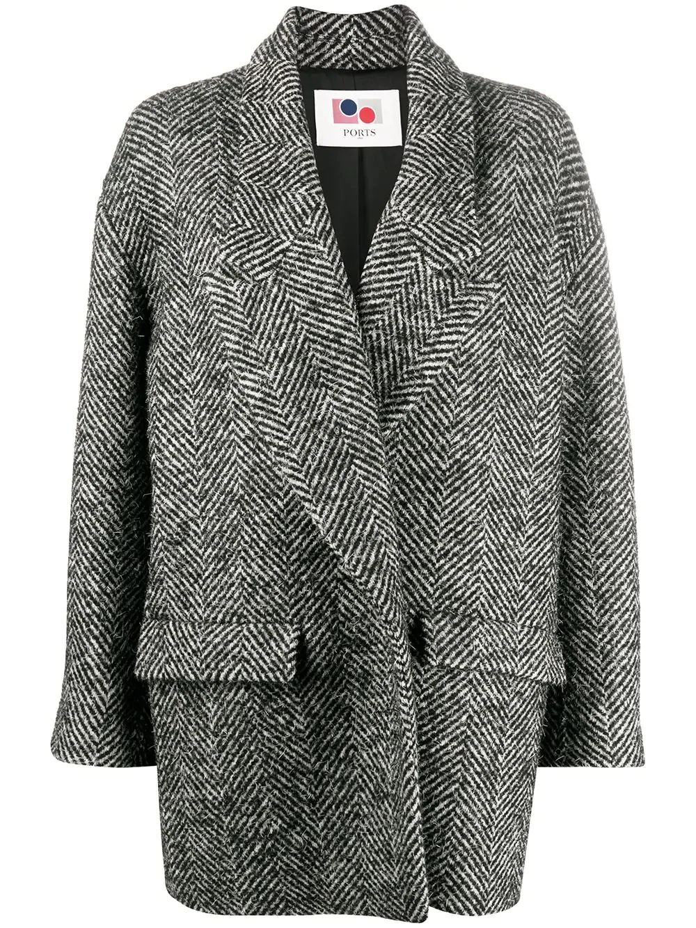 open front wool coat - 1