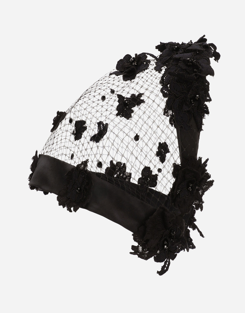 Dolce & Gabbana Hairband with floral-embroidered veil outlook