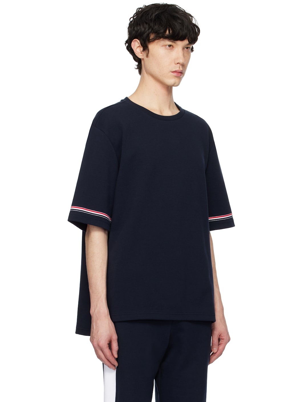 Navy Cotton Rugby Short Sleeve T-shirt - 2