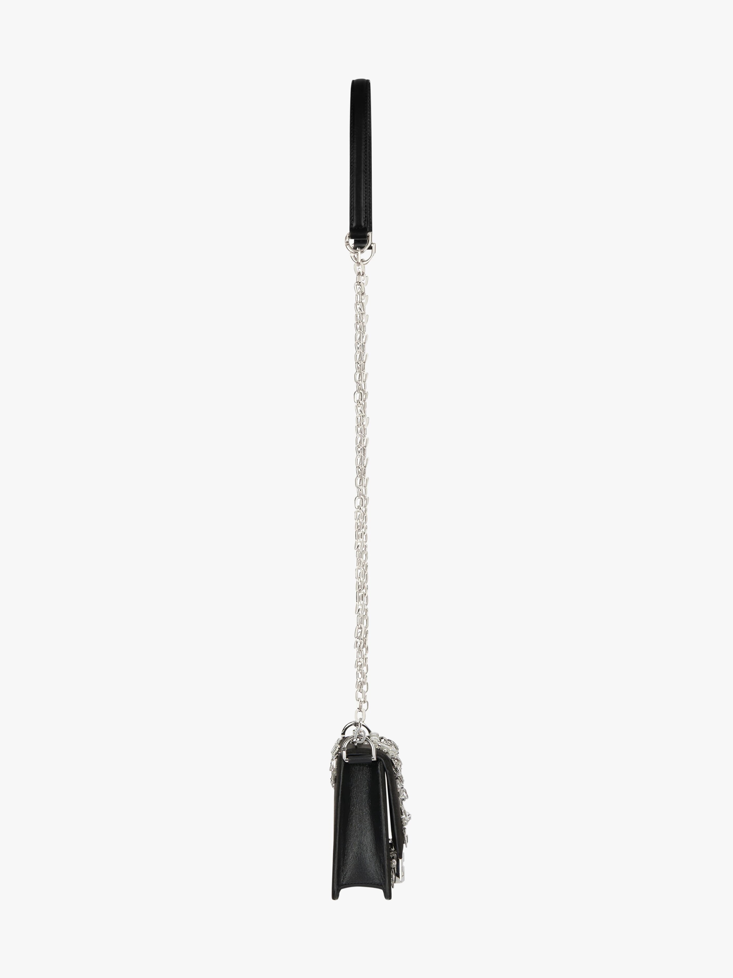 4G SMALL BAG IN EMBROIDERED SATIN WITH CHAIN - 4