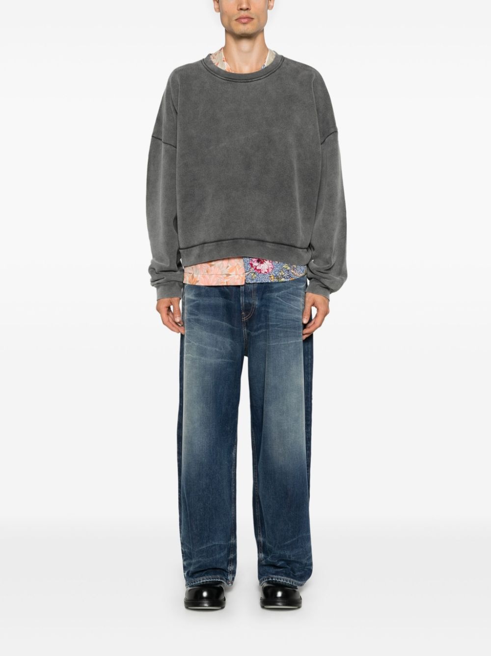 logo-tag cotton sweatshirt - 3