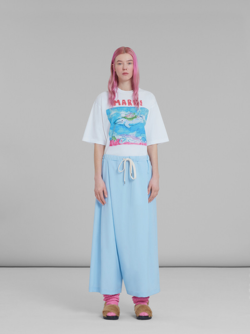Marni KARATE PANTS IN LIGHT BLUE TROPICAL WOOL outlook