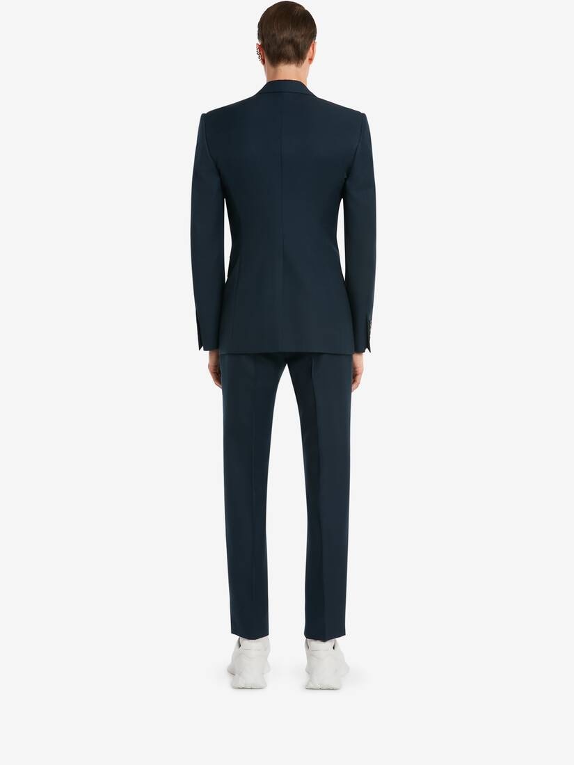 Men's Tailored Cigarette Trousers in Indigo - 4
