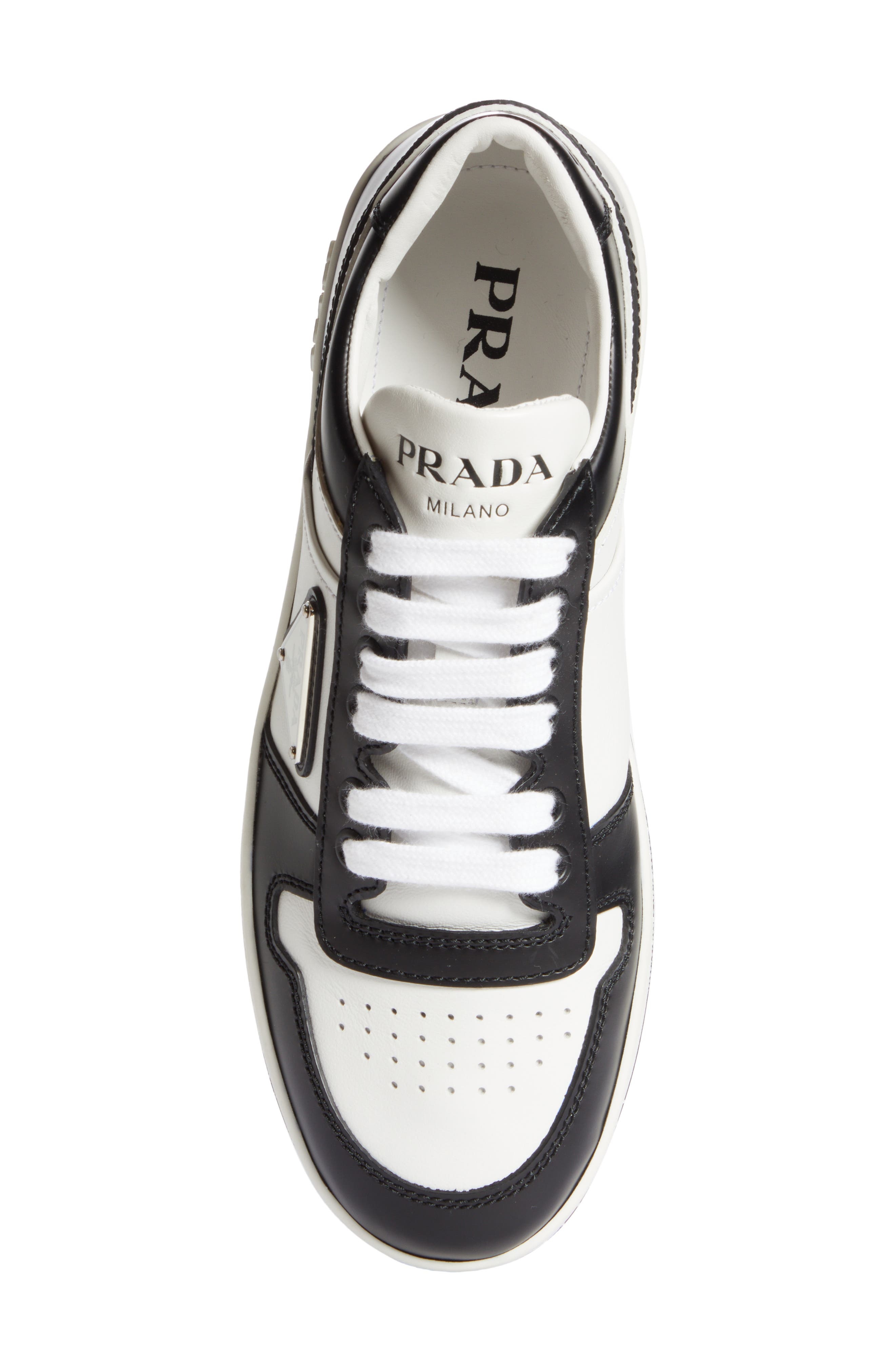 Prada Logo Sport Sneaker in Bianco/Nero at Nordstrom - 5