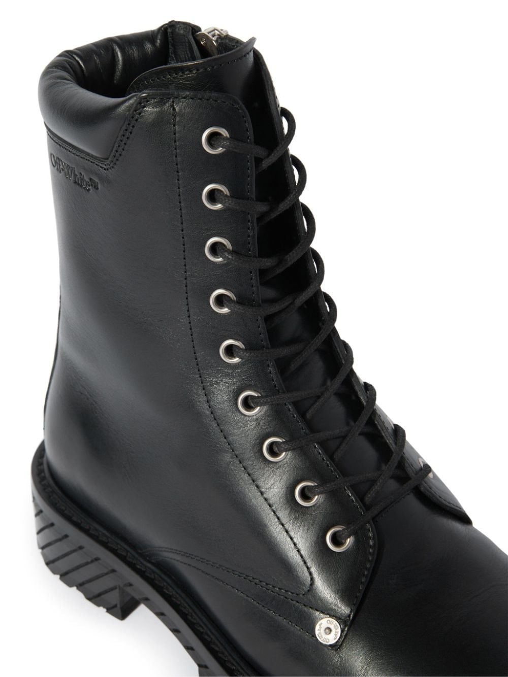 Diag-sole lace-up combat boots - 5
