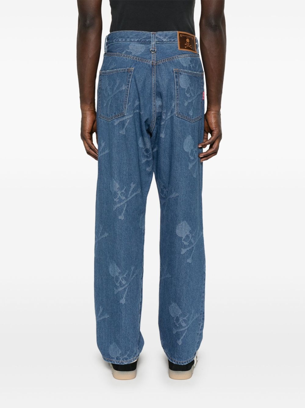 monogram-pattern straight-leg jeans - 4