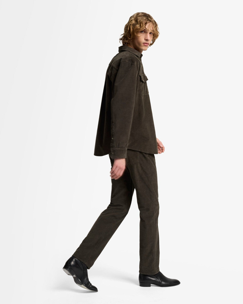 Corduroy Overshirt In Dark Olive 7