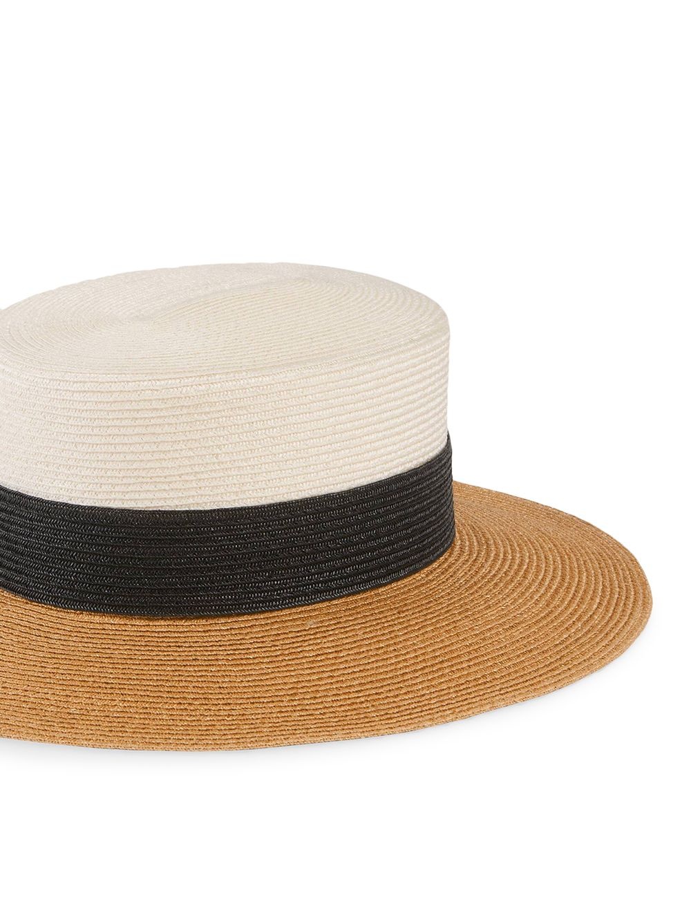 wide-brim straw-effect hat - 2