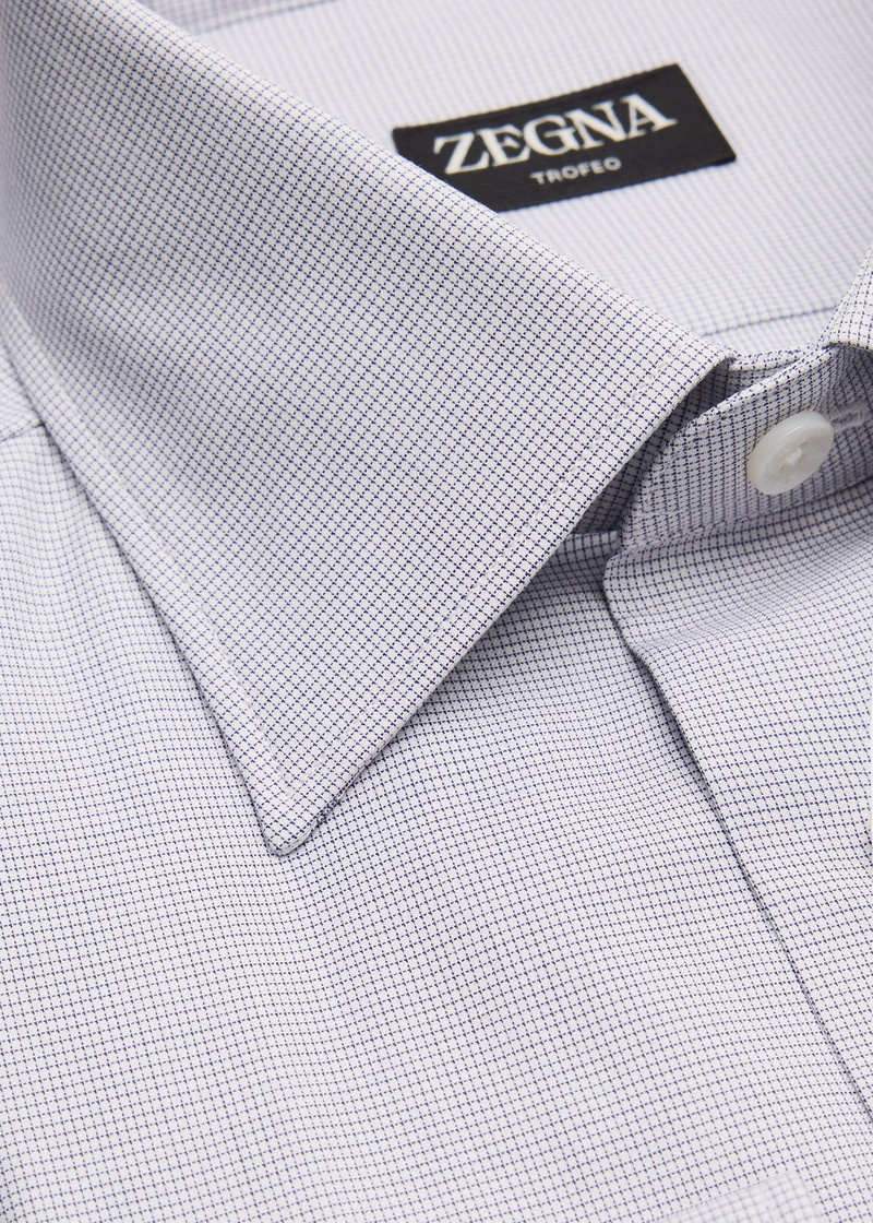 ZEGNA Men's Trofeo Cotton Nano Check Dress Shirt outlook