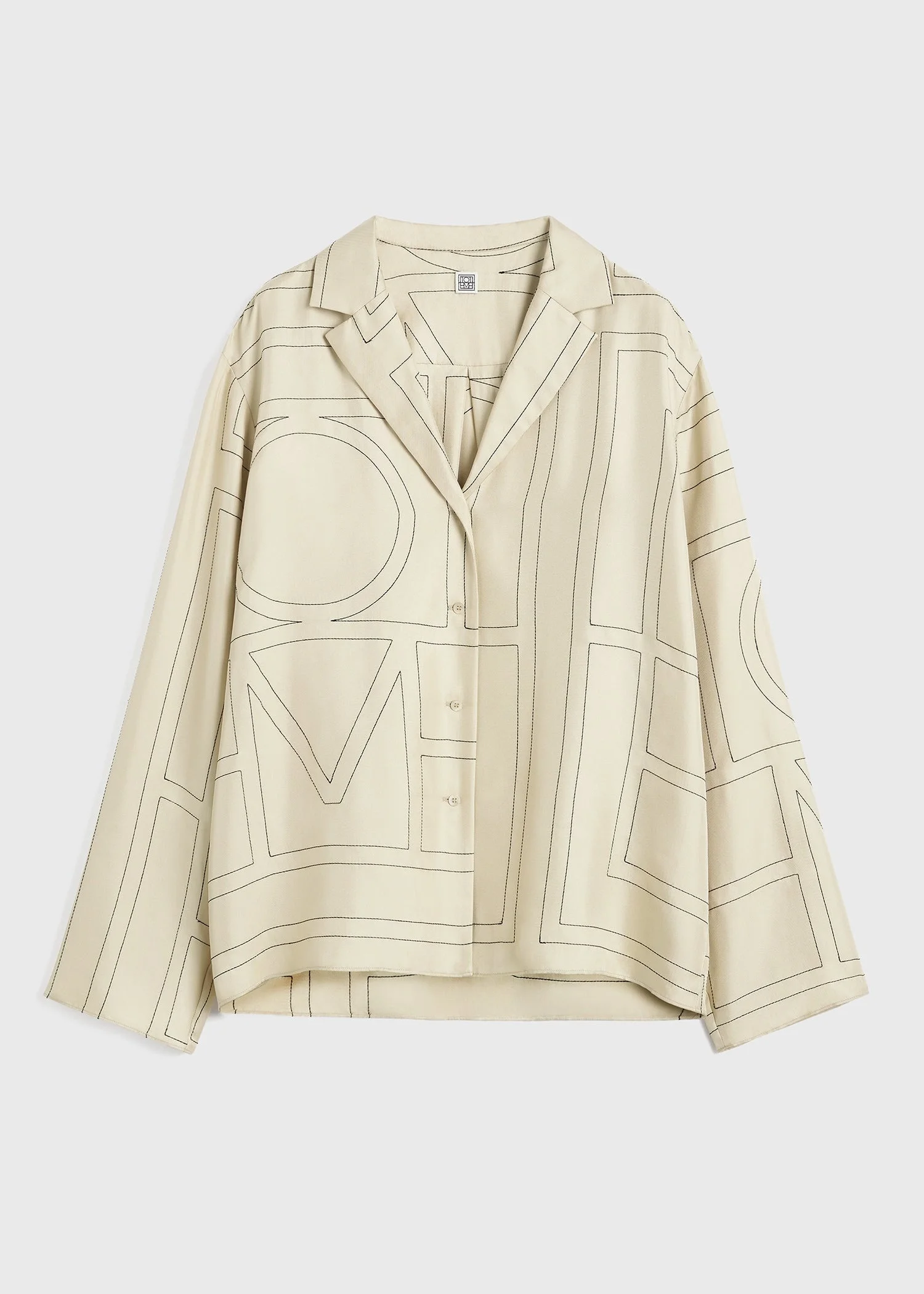 Monogram silk pj top ivory - 1