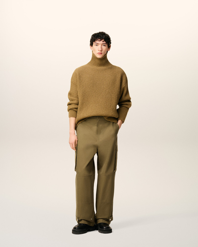 AMI Paris GREEN COTTON CARGO TROUSERS outlook