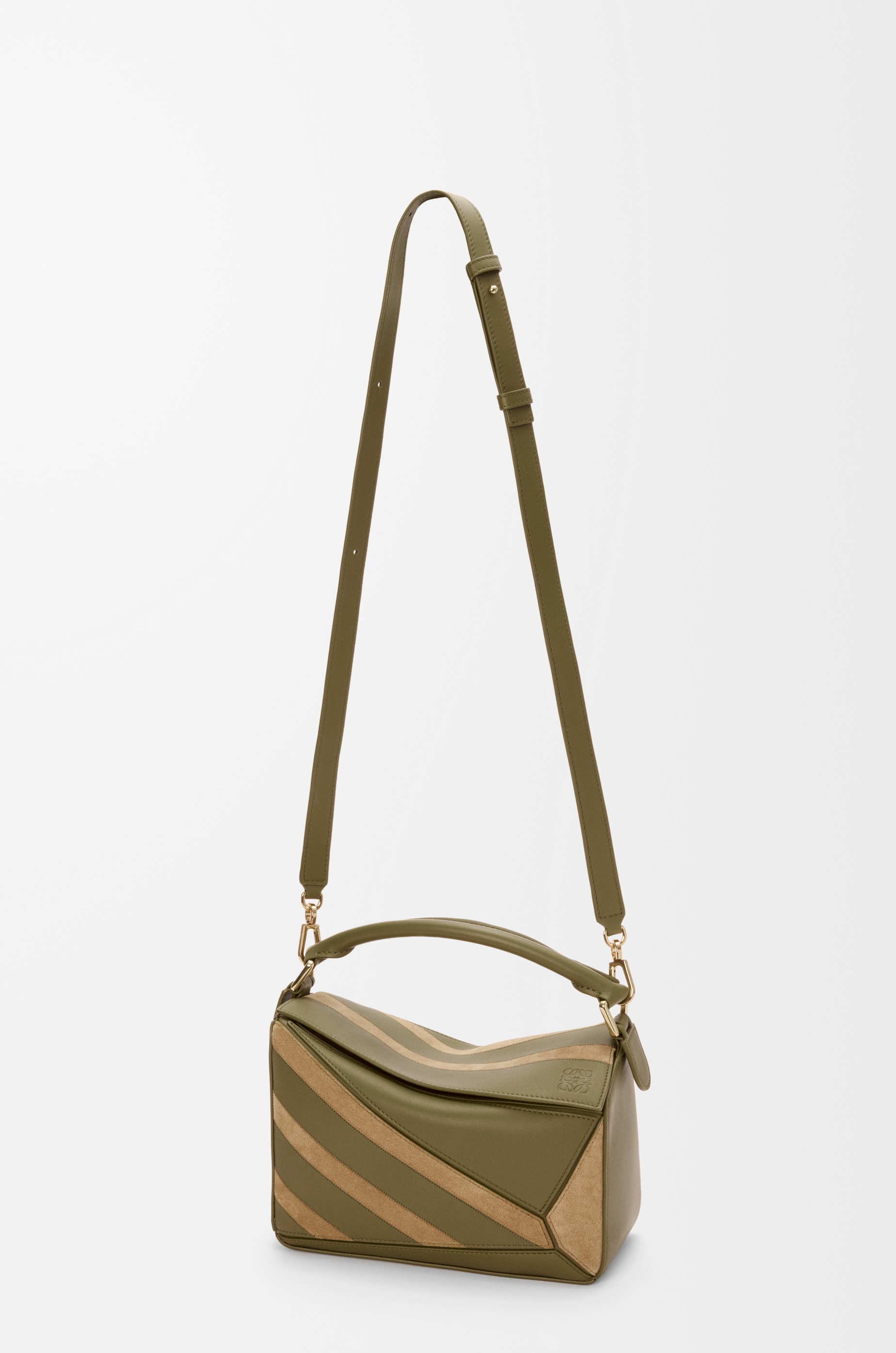 Small Puzzle bag in classic calfskin and suede - 8