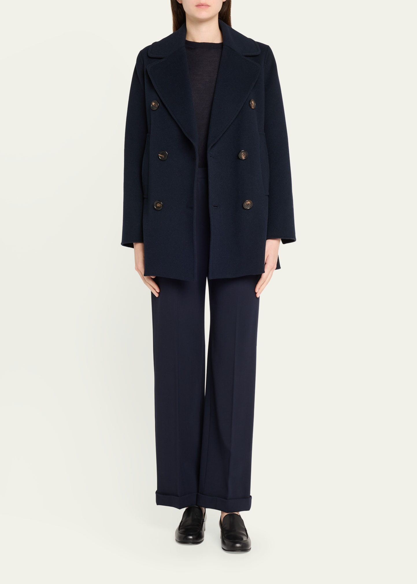 Caban Double-Breasted Wool Coat - 2
