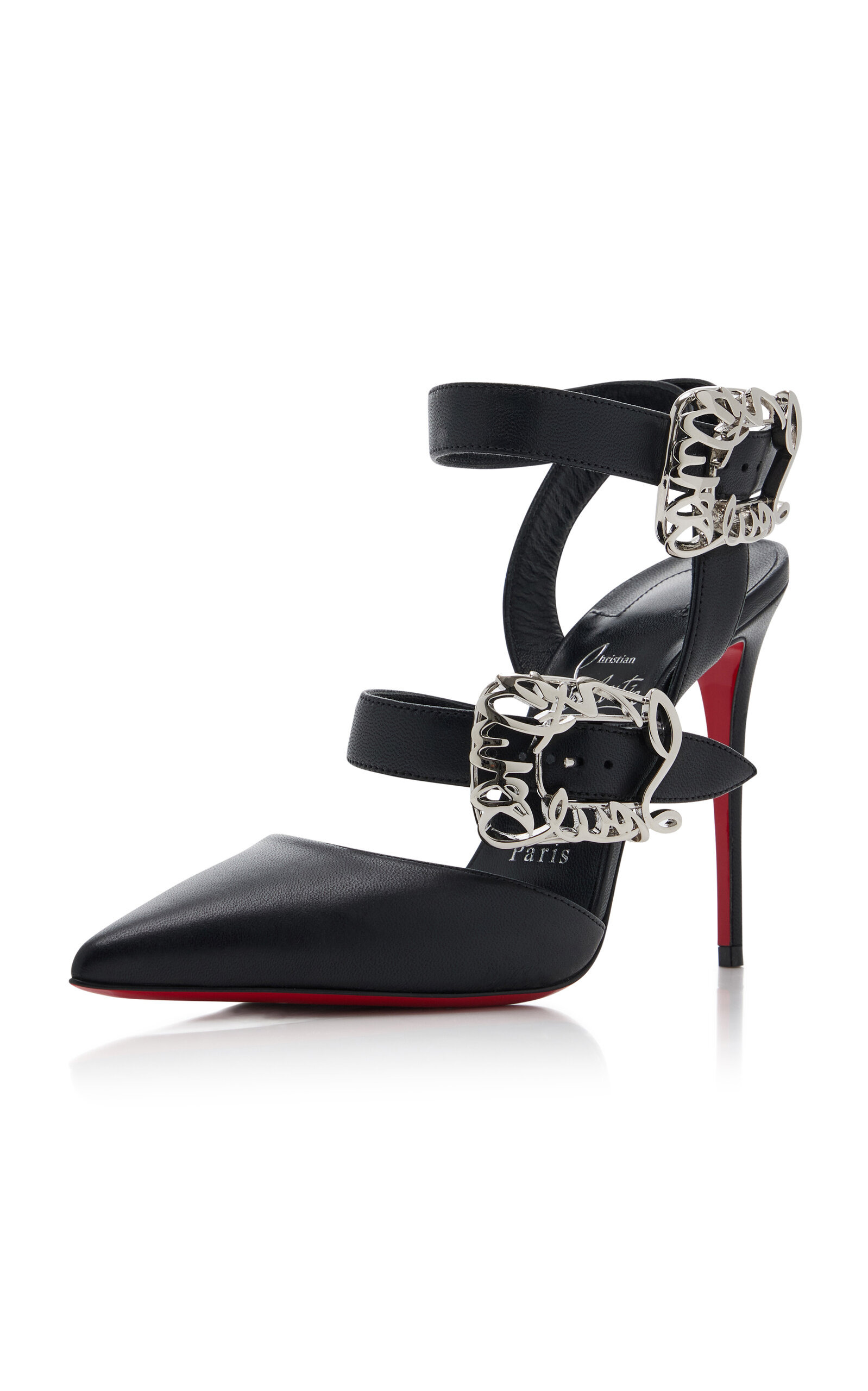 Giddylina 100mm Buckle-Detailed Leather Pumps black - 5