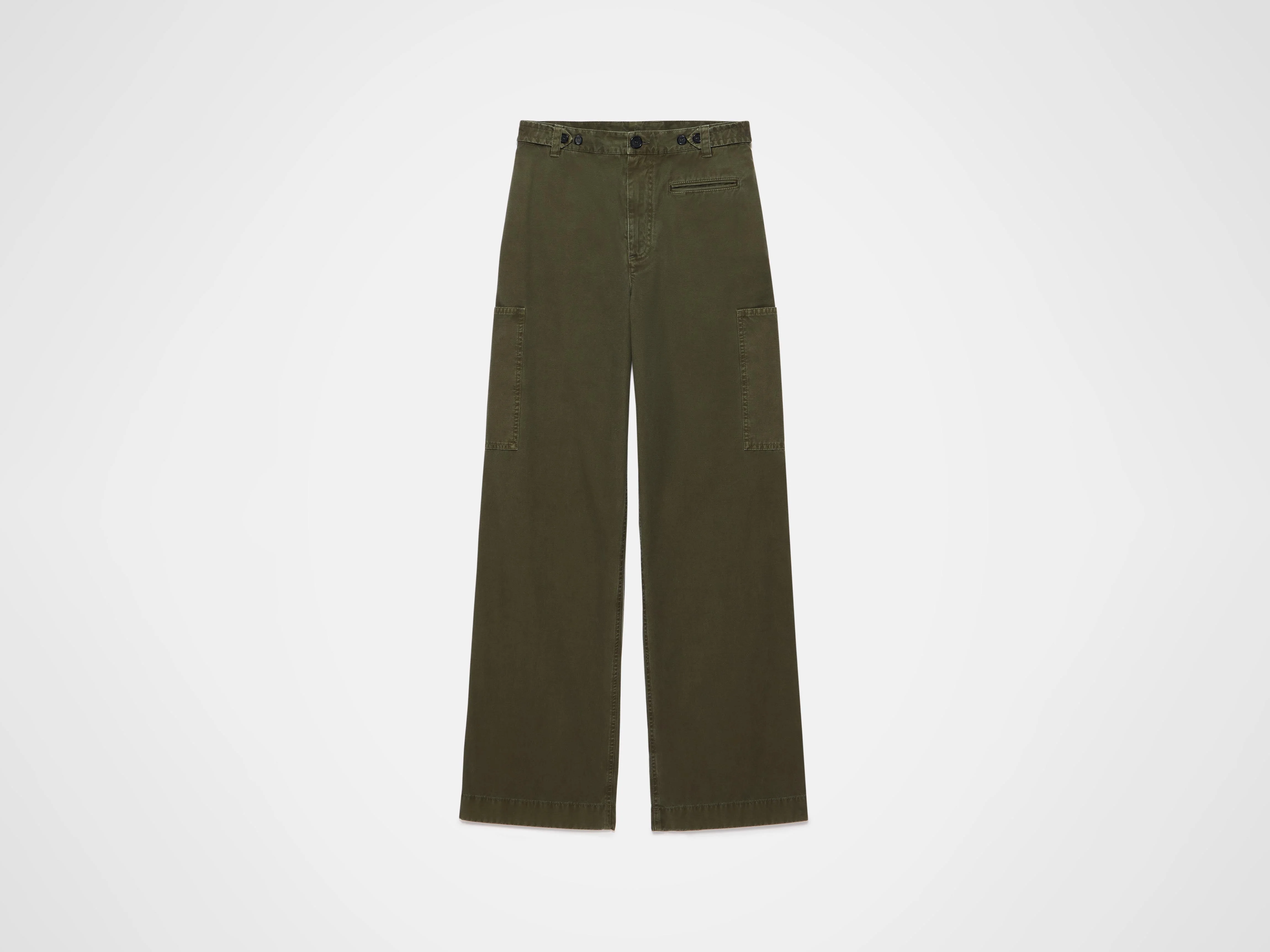 WOMENS CARGO TROUSERS IN KHAKI - 1