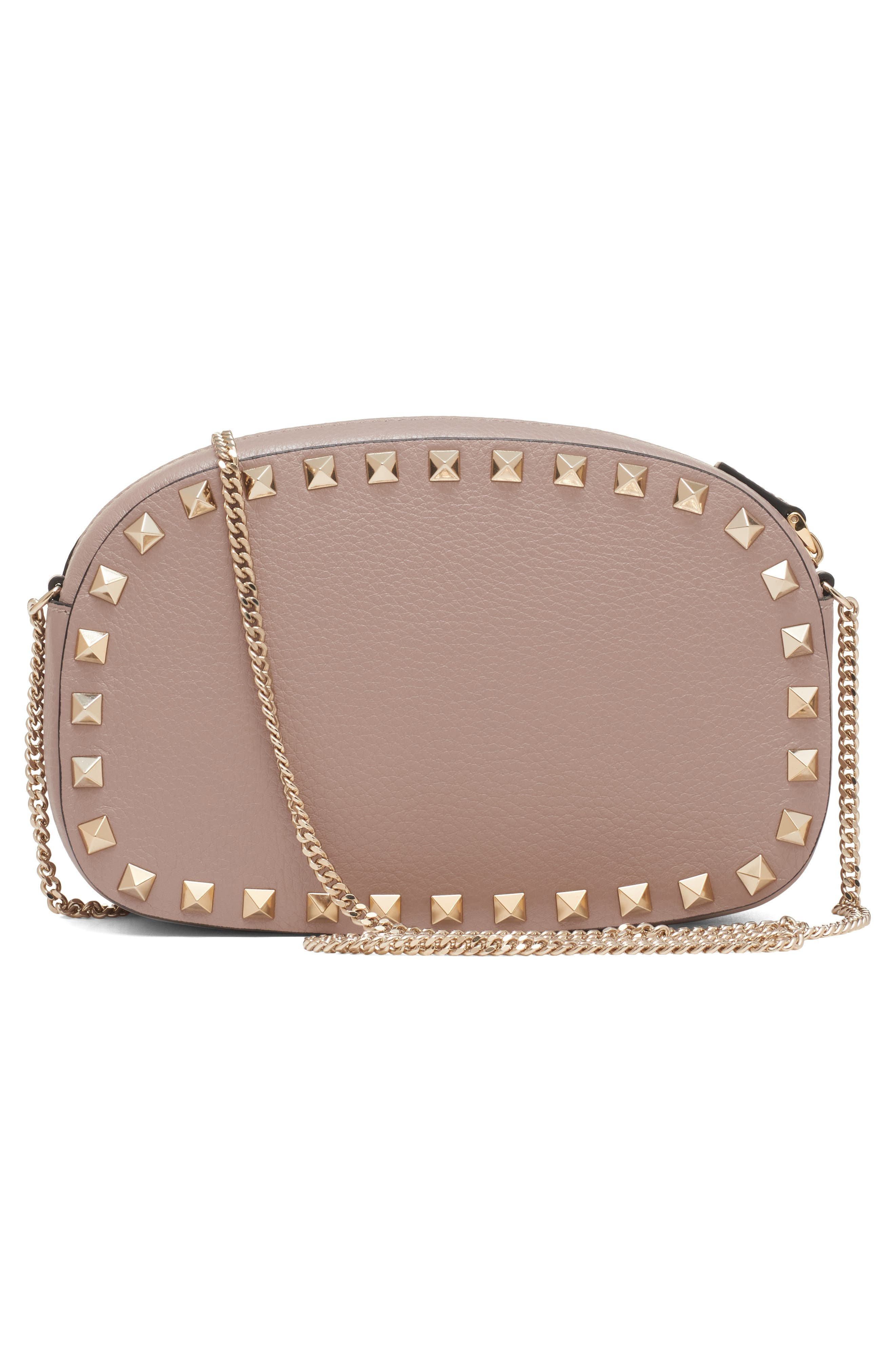 Valentino Garavani Mini Rockstud Leather Crossbody Bag in Poudre at Nordstrom - 3