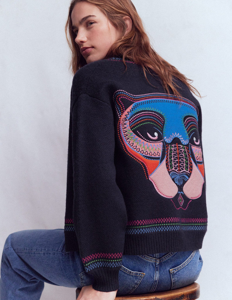 Abi Jacquard Cardigan-Navy, Tiger 3