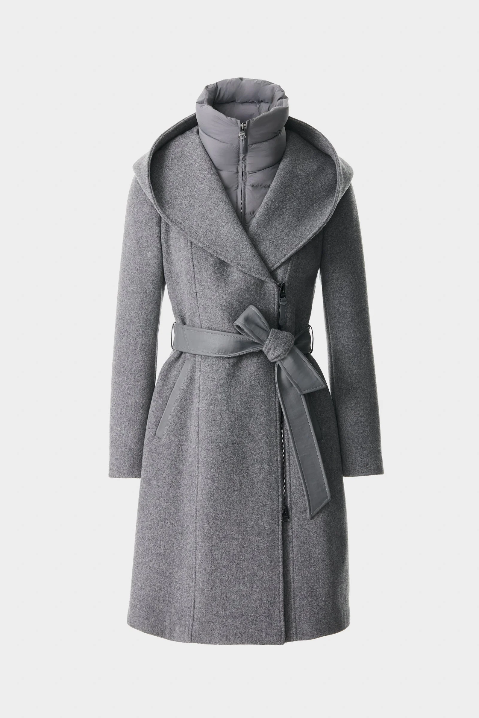 SHIA-SLB 2-in-1 double-face wool coat with removable bib - 1