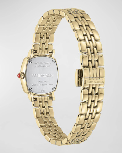 FERRAGAMO 23mm Ferragamo Soft Square Watch with Bracelet Strap, Yellow Gold outlook