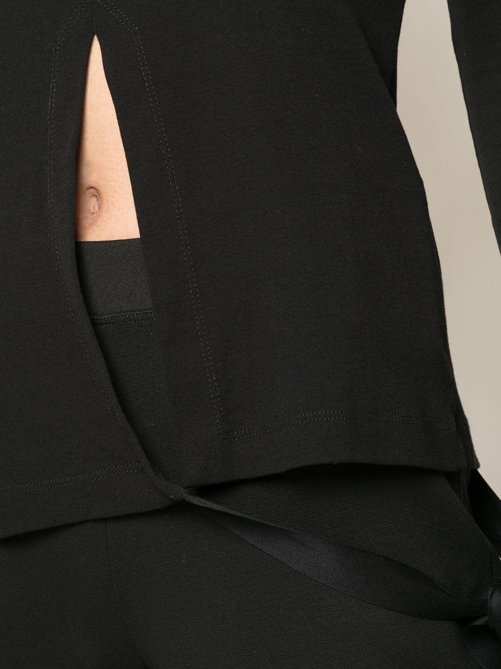 long sleeve split apron T-shirt - 5