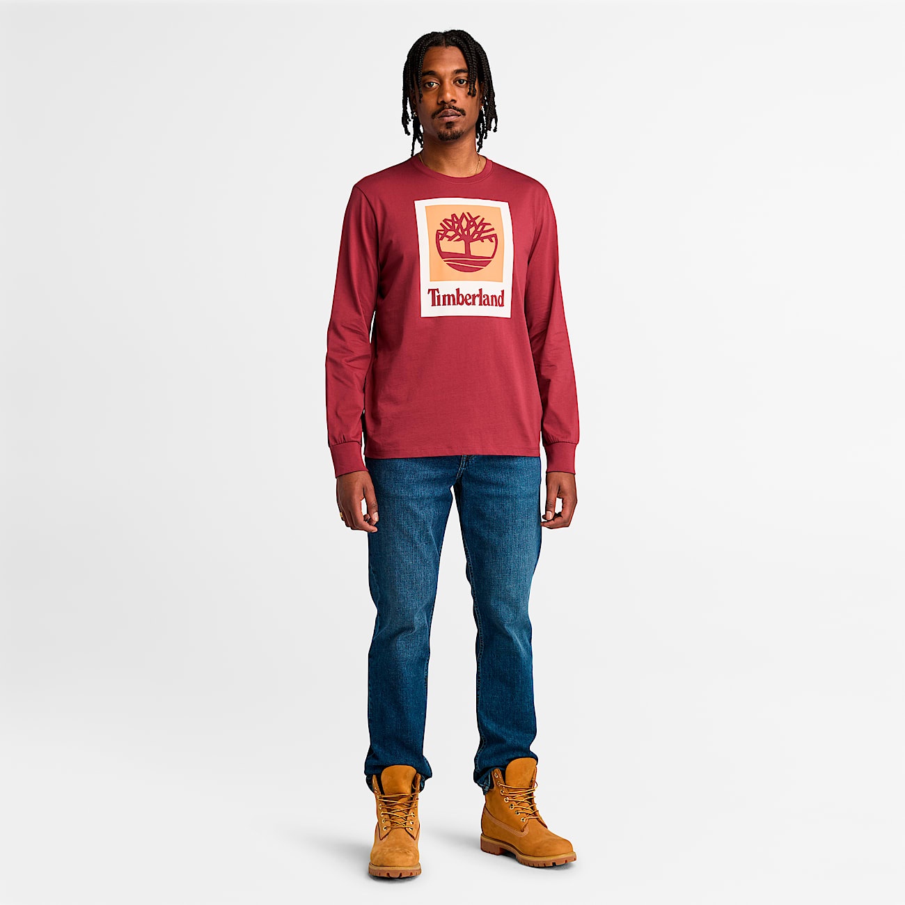 Men's Stack Logo Colored Long Sleeve Tee - 3