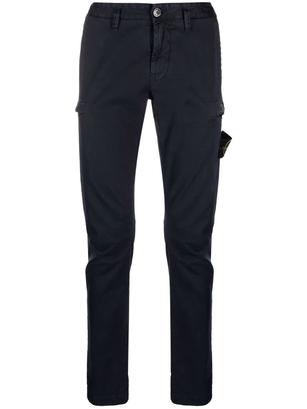 logo-patch slim-fit trousers - 1