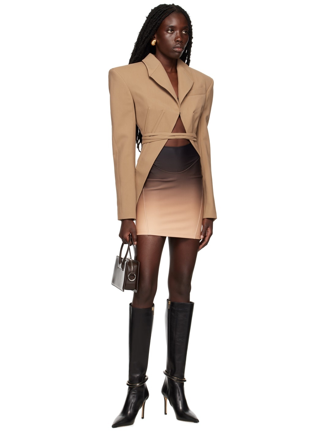 Black & Brown Dégradé Minidress - 4