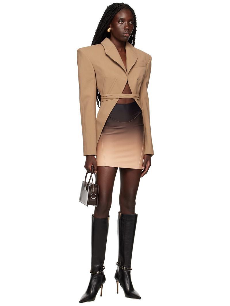 MUGLER Black & Brown Dégradé Minidress outlook
