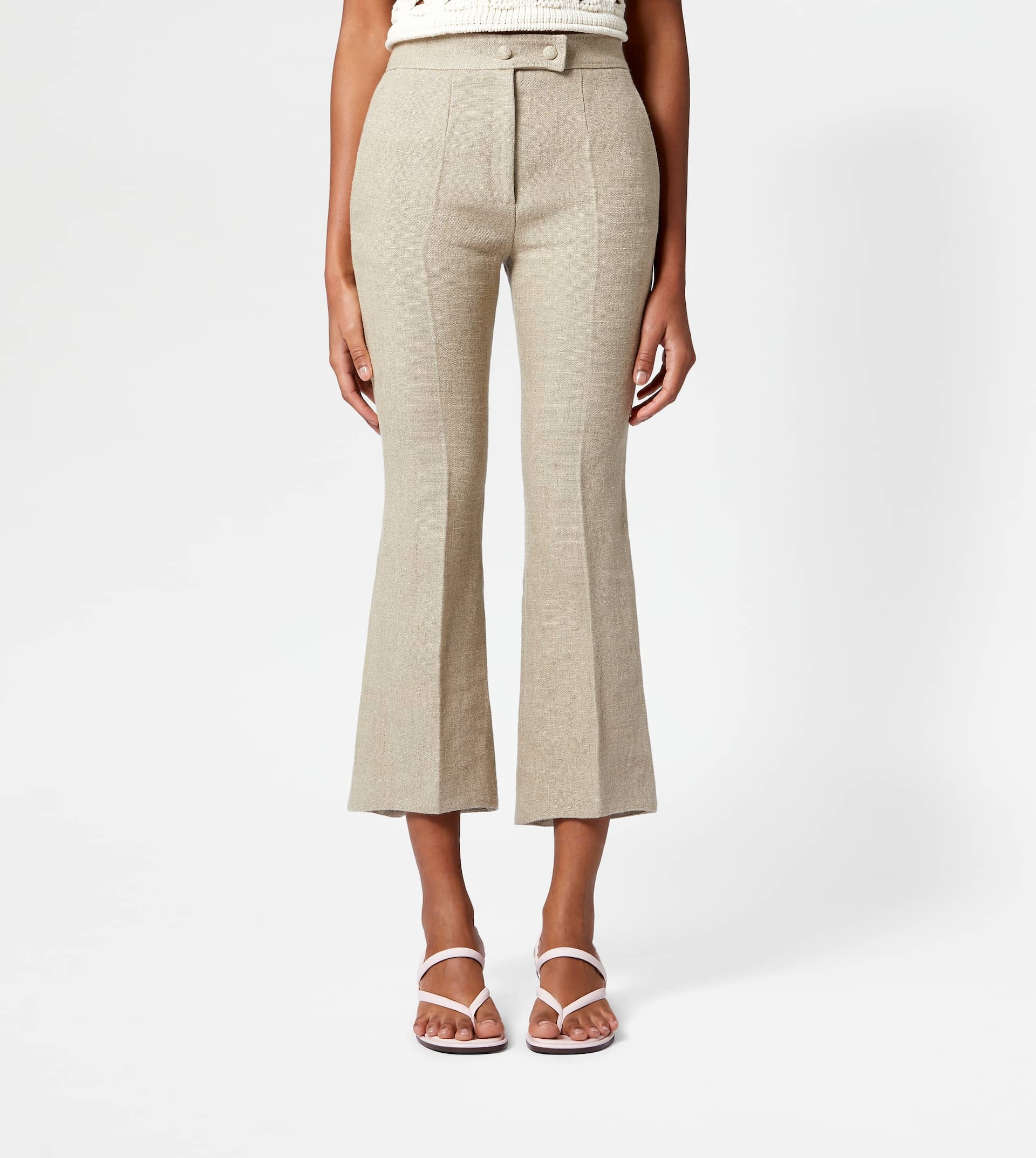 TRUMPET-SHAPED TROUSERS - BEIGE - 6