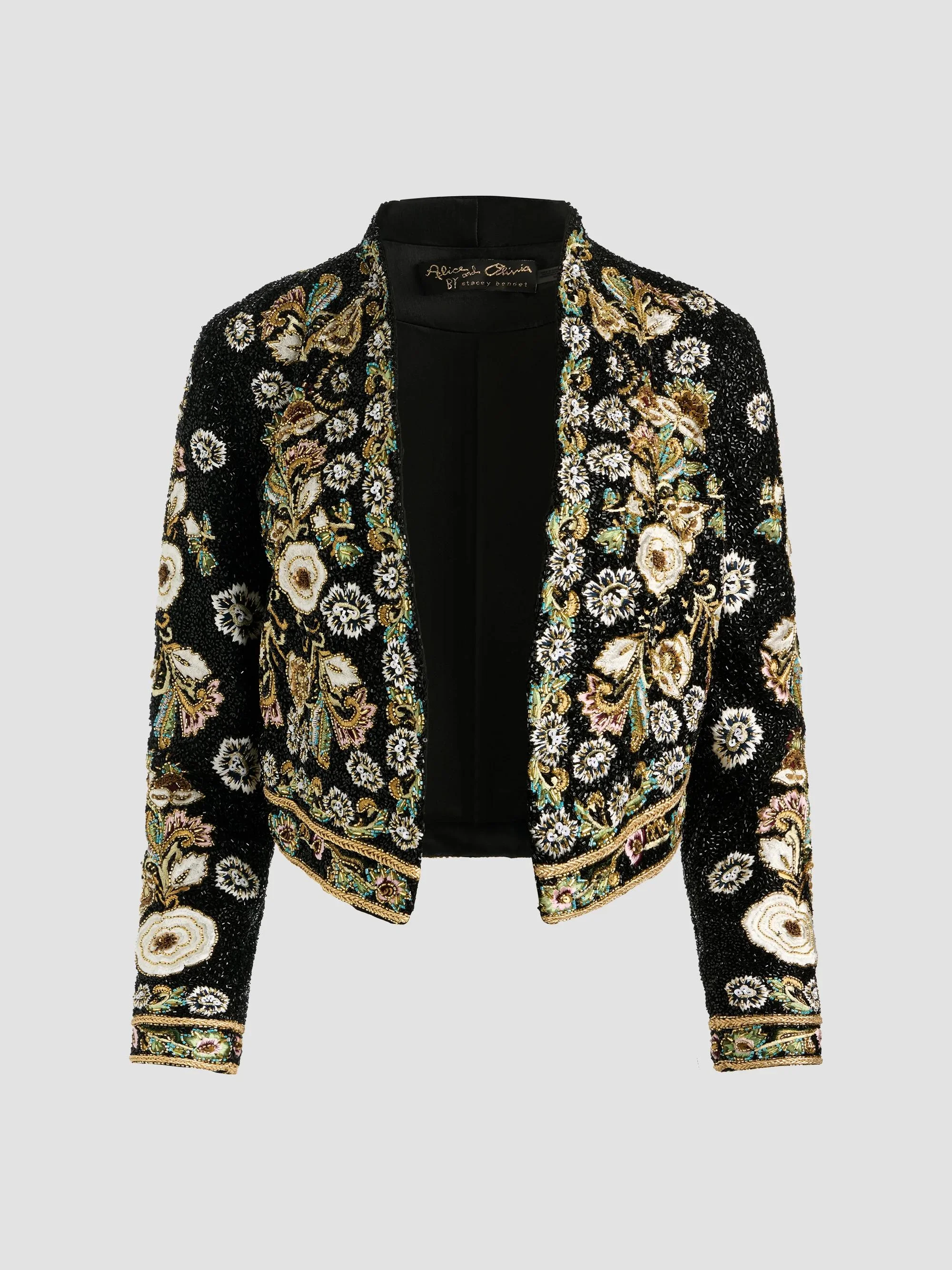Women's Harvey Embellished Embroidered Jacket - Black Multi - 1