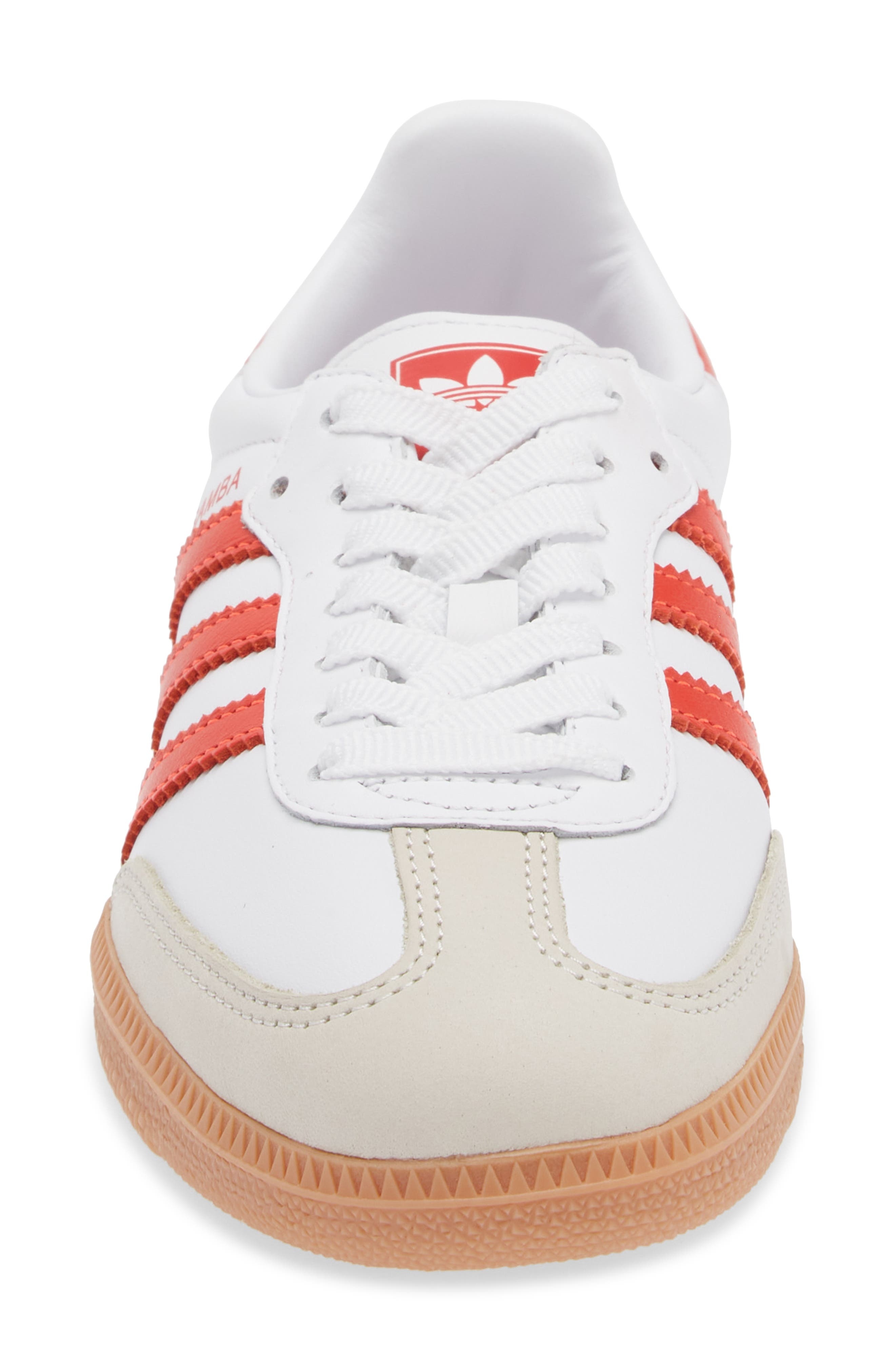 adidas Samba OG Sneaker in White/Solar Red/Off White at Nordstrom - 4