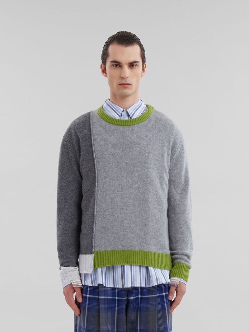 Marni GREY CASHMERE COLOUR-BLOCK JUMPER outlook