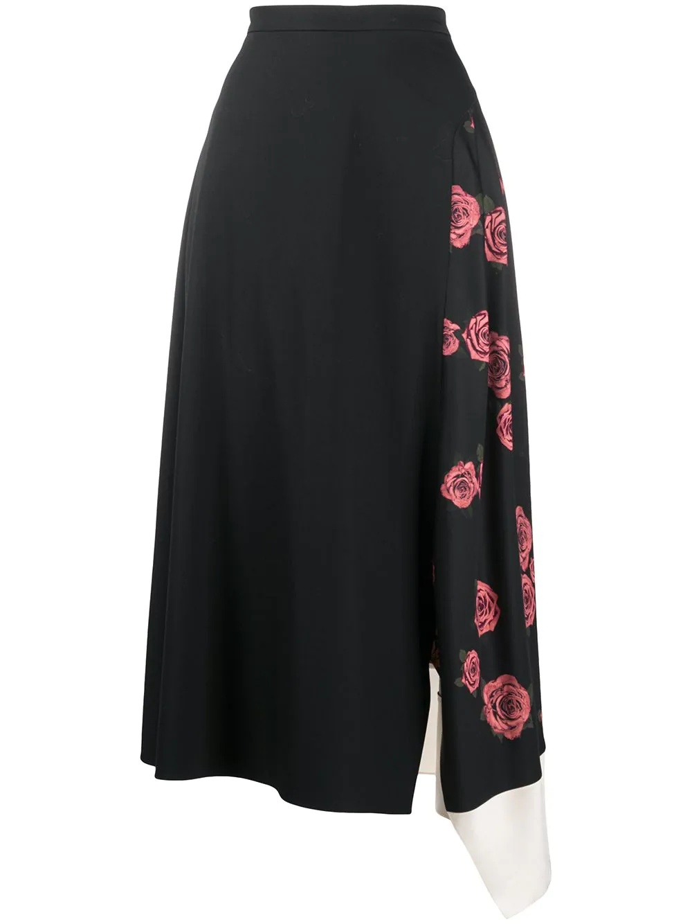 Longette rose print midi skirt - 1