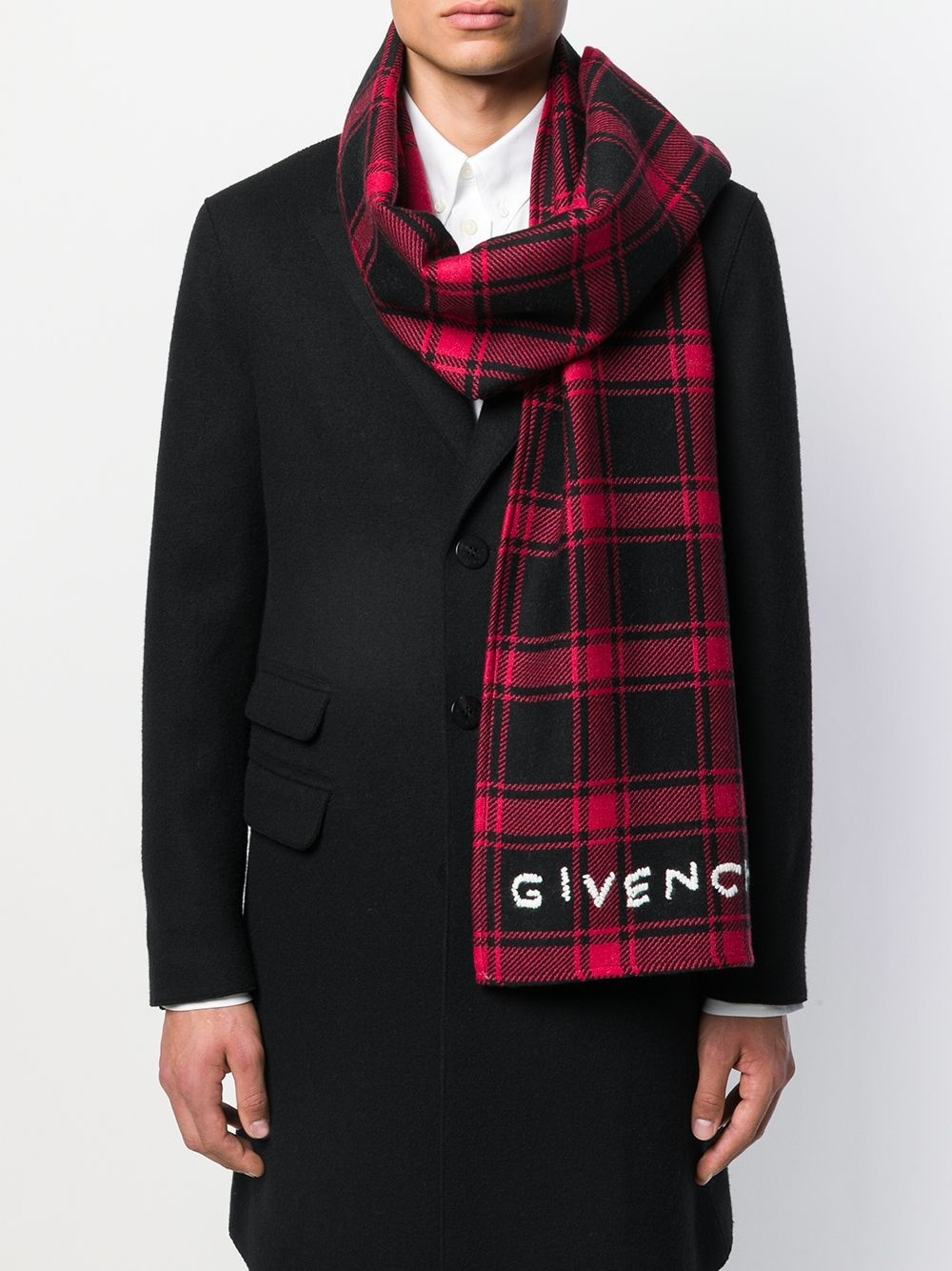 plaid logo scarf - 2