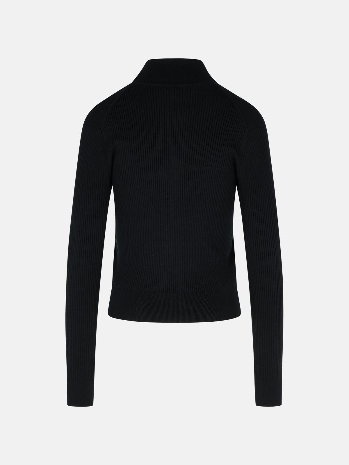 BLACK COTTON BLEND SWEATER - 3