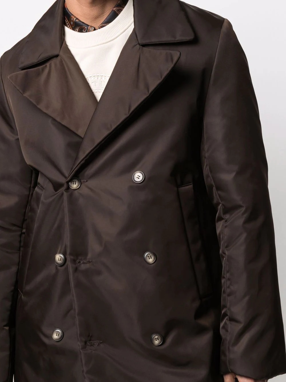 double-breasted fitted coat - 5