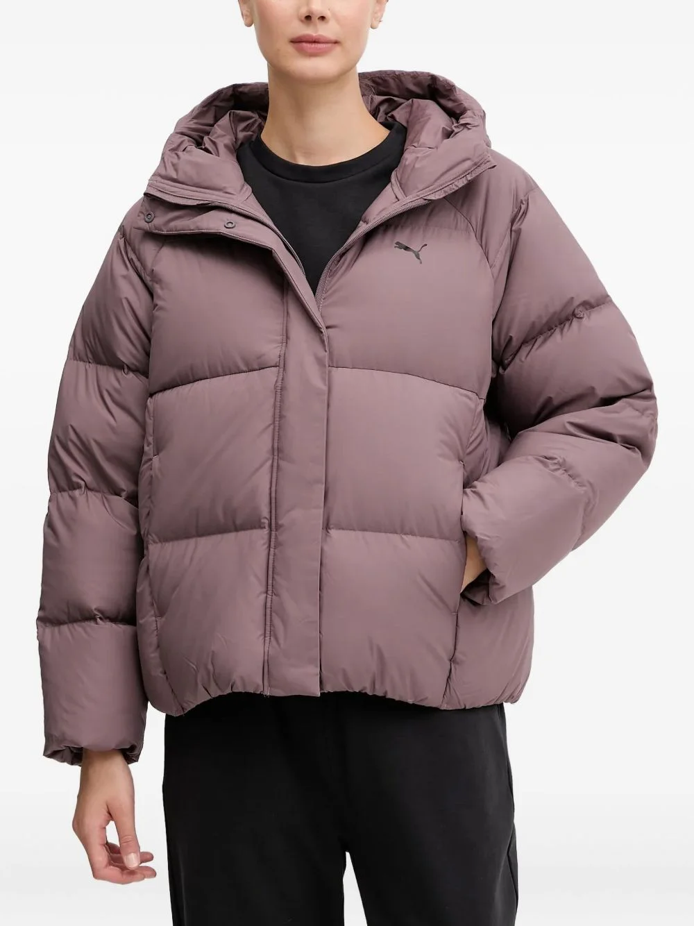 hooded puffer jacket - 1