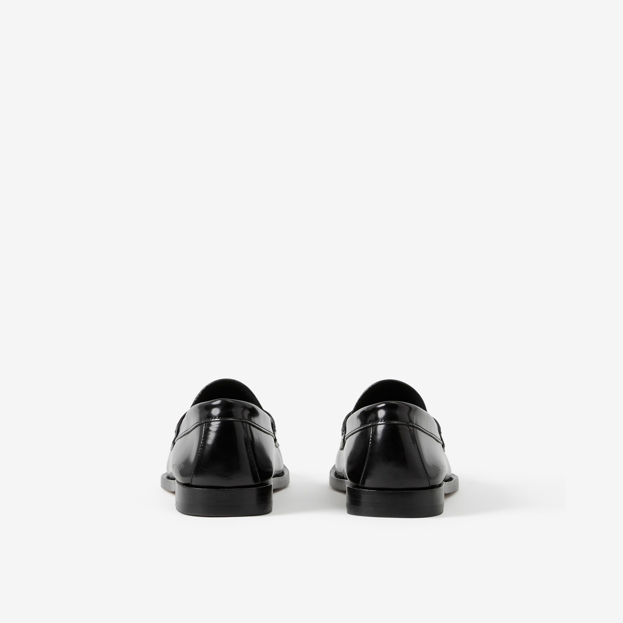 Coin Detail Leather Penny Loafers - 3