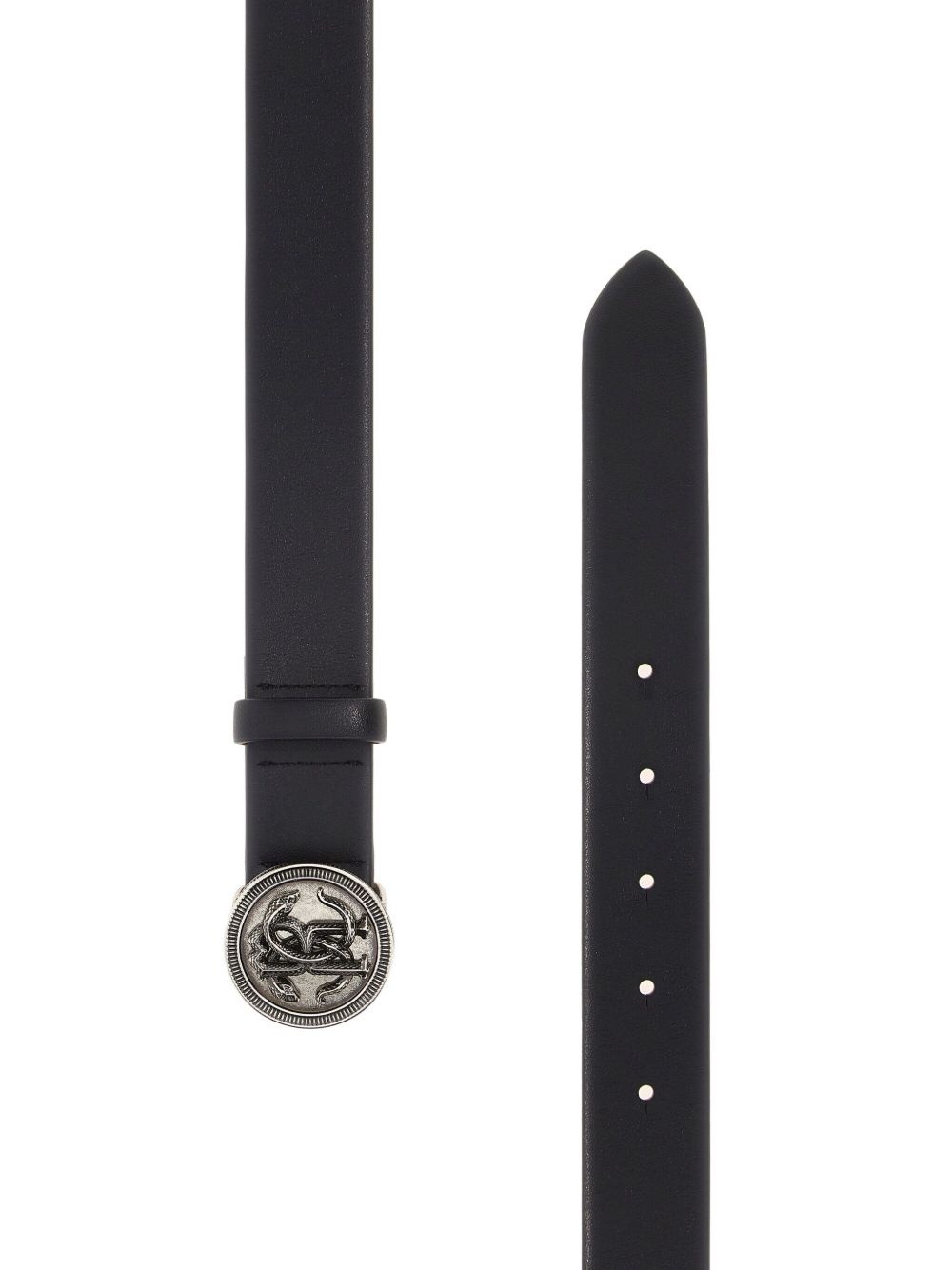 logo-buckle leather belt - 2