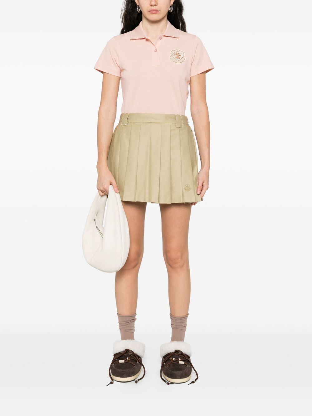 pleated logo mini skirt - 2