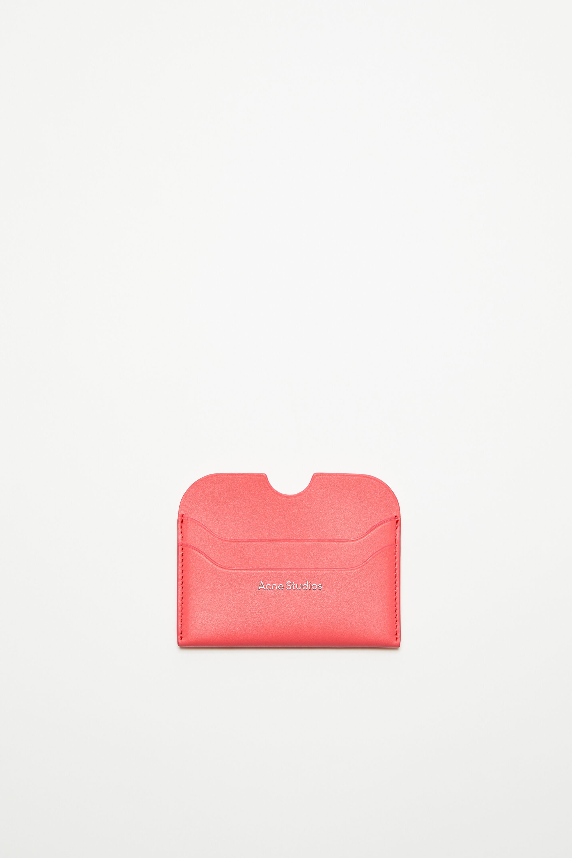 Leather card holder - Electric pink - 1