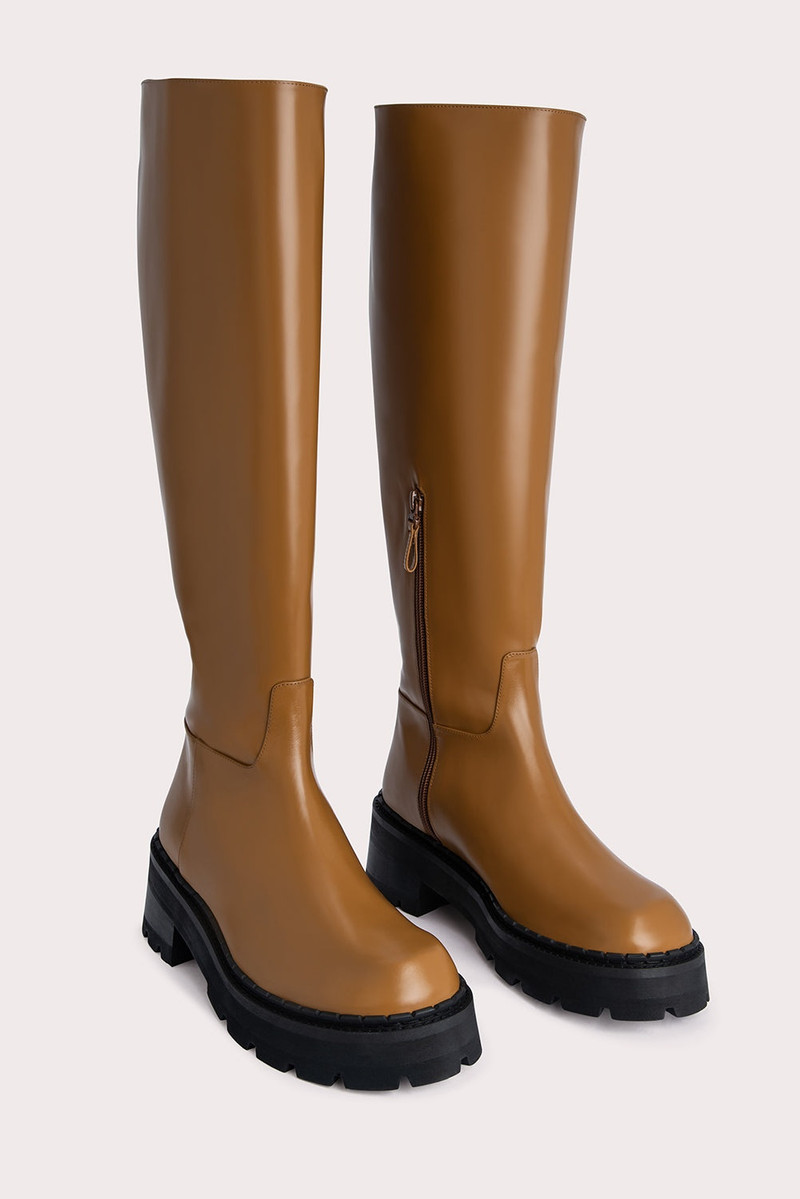 BY FAR Russel Peanut Butter Soft Semi Patent Leather outlook