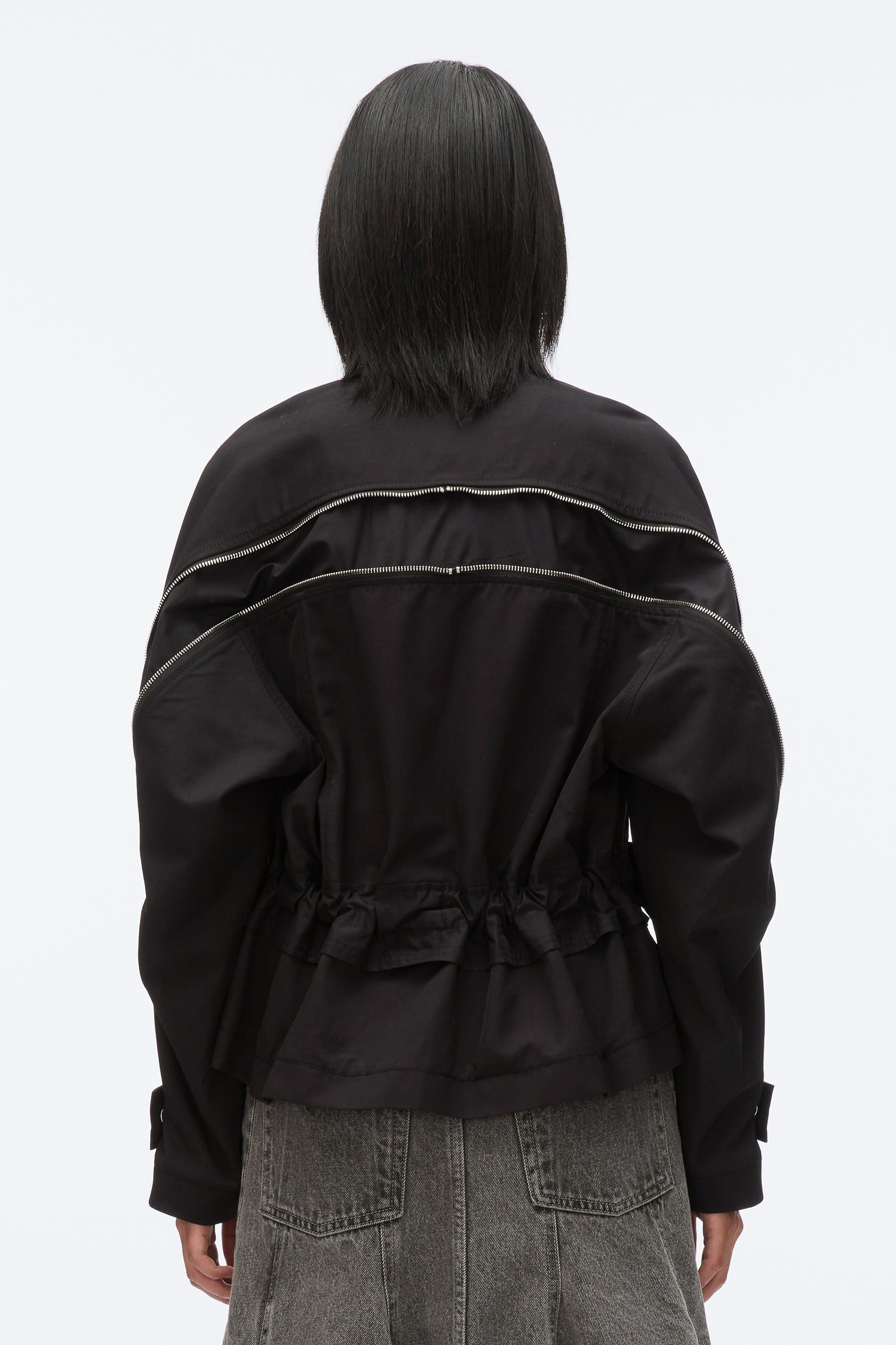 Zip Cocoon Back Bomber Jacket - 6